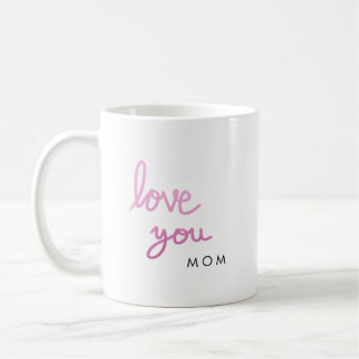 Caneca De Café Amo-te a escrita manual rosa personalizada