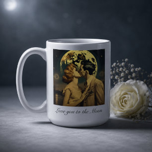 Caneca De Café Amo-te à lua, poster de viagens personalizável