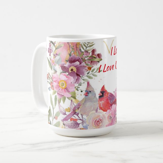 Caneca De Café Amo-Te, Amo-Nos Cardeais (Frente Esquerda)
