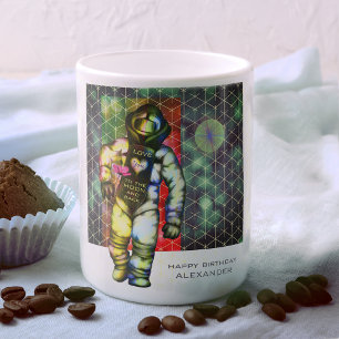 Caneca De Café Amo-te ao Astronauta da Lua Desenhando Espaço Leg