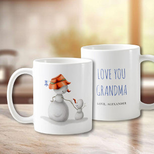 Caneca De Café Amo-Te, Avó Cute Snowman