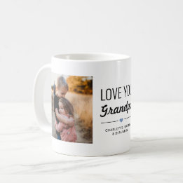 Caneca De Café Amo-Te, Avô, Foto Personalizada De Aniversário