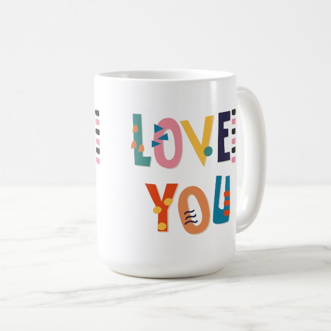 Caneca De Café Amo-Te Cores (Frente Esquerda)