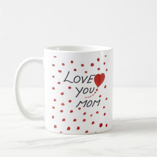 Caneca De Café Amo-te mãe bolinhas dia de as mães