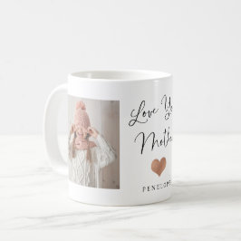 Caneca De Café Amo-Te Mãe | Duas Fotografias e Coração