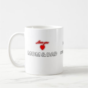 Caneca De Café Amo-Te Mãe E Pai Mug Apreciação Familiar