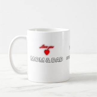 Caneca De Café Amo-Te Mãe E Pai Mug | Apreciação Familiar