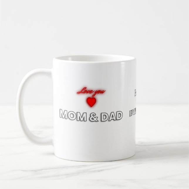 Caneca De Café Amo-Te Mãe E Pai Mug | Apreciação Familiar (Esquerda)