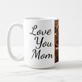 Caneca De Café Amo-Te Mãe Foto Personalizada