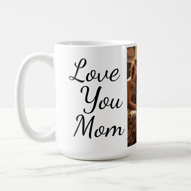 Caneca De Café Amo-Te Mãe Foto Personalizada (Esquerda)