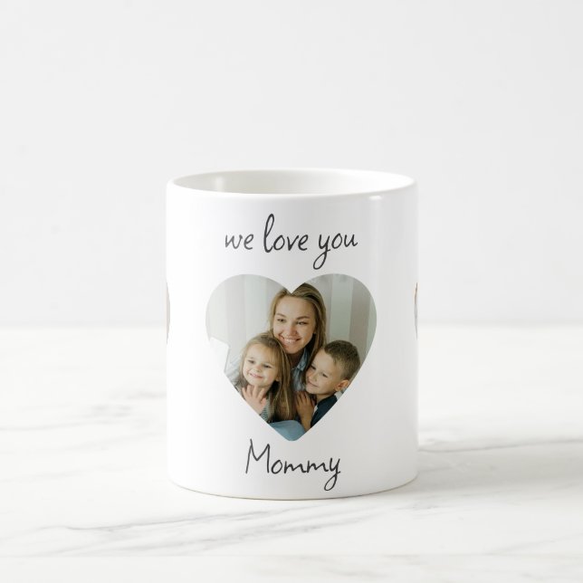 Caneca De Café Amo-Te Mãe - Fotos Personalizadas Coração (Centro)