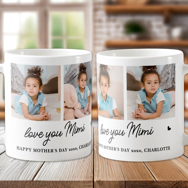 Caneca De Café Amo-Te Mimi Personalizada Vovó Simples Moderna 4 F (Criador carregado)