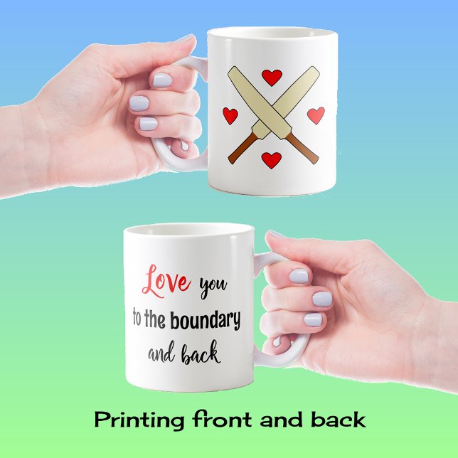 Caneca De Café Amo-te o texto do críquete (Criador carregado)