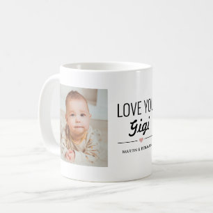 Caneca De Café Amo-Te Uma Foto Personalizada Gigi Birthday