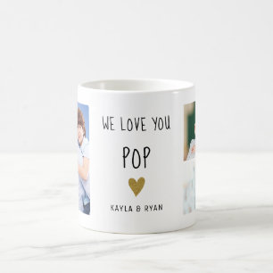 Caneca De Café Amo-Te Vovô De Colagem De Fotografias Pop 3