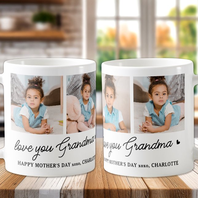 Caneca De Café Amo-Te Vovó Personalizada Foto Simples 4 Moderna (Criador carregado)