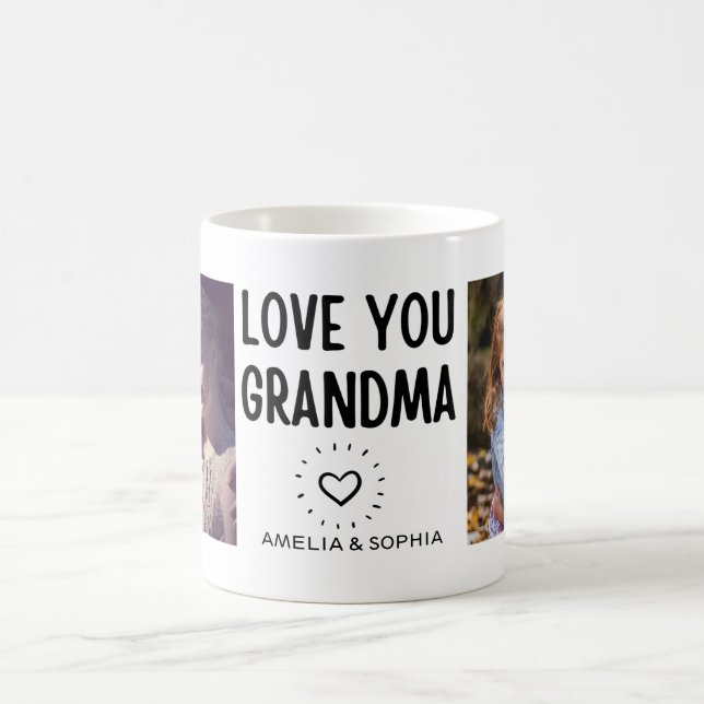 Caneca De Café Amo-Te Vovó PersonalizadoTexto de Foto Manuscrito  (Centro)