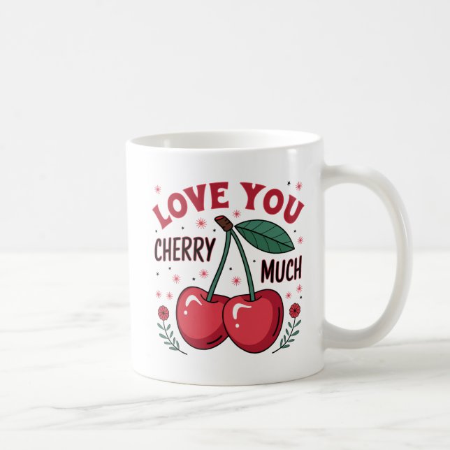Caneca De Café Amo Você Cereja Demais (Direita)