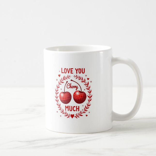 Caneca De Café Amo Você Cereja Demais (Direita)