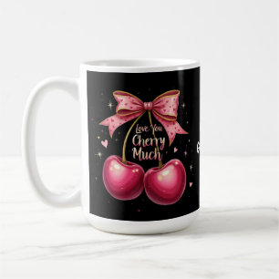 Caneca De Café Amo Você Cereja Muito Um Doce e Divertido Dia dos