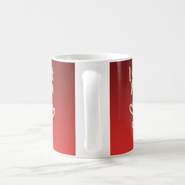 Caneca De Café Amo você com Corações (Alça)