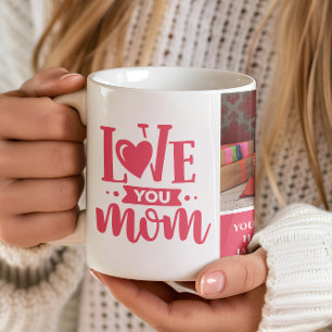 Caneca De Café Amo Você Mãe Presente Rosa do Dia das Mães
