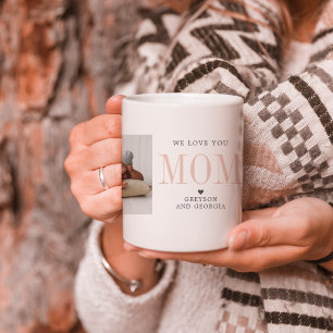 Caneca De Café Amo Você Mamãe Colagem de Duas Fotos
