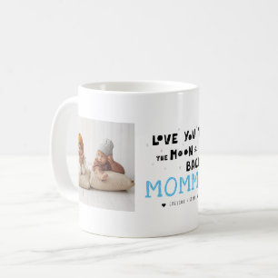 Caneca De Café Amo Você Mamãe Colagem de Duas Fotos Escrita à M