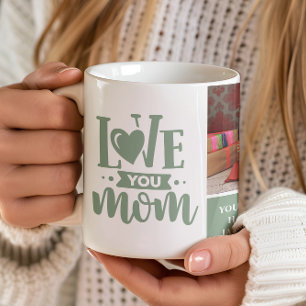 Caneca De Café Amo Você Mamãe Presente do Dia das Mães em Verde S
