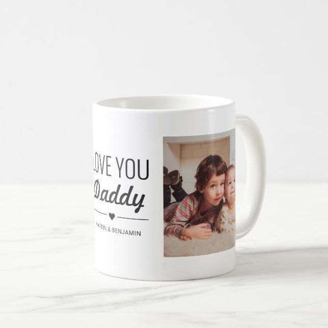 Caneca De Café Amo Você Pai Foto Personalizada De Aniversário (Frente Esquerda)
