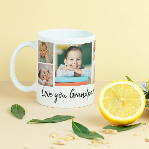 Caneca De Café Amo Você Vô Netos 8 Colagem de Fotos