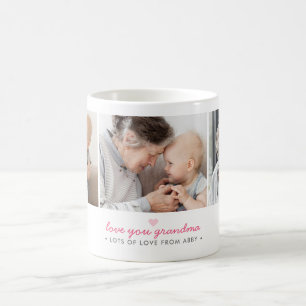 Caneca De Café Amo Você Vovó 3-Foto Colagem & Mensagem Personaliz