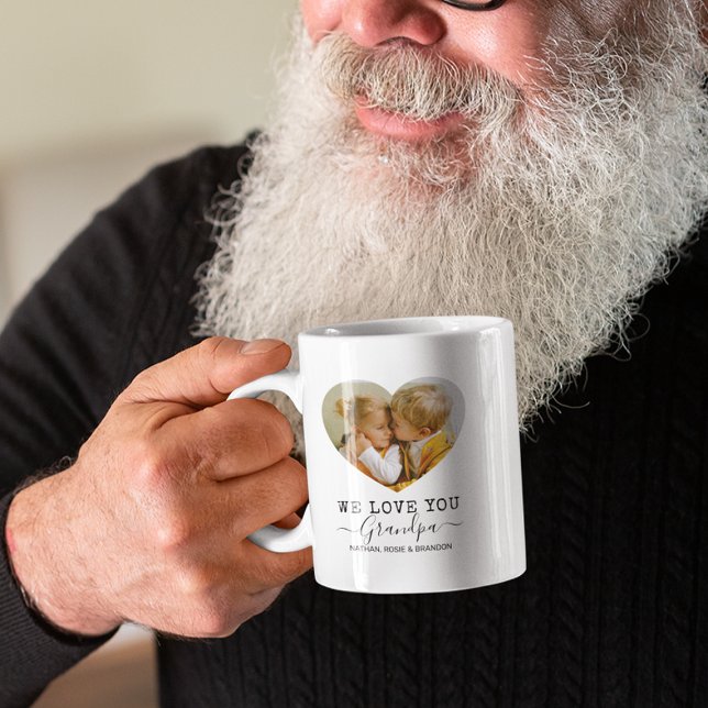 Caneca De Café Amo Você Vovô coração Foto (Criador carregado)
