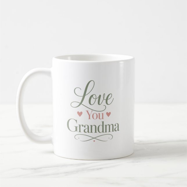 Caneca De Café Amo Você Vovó Presente Elegante (Esquerda)