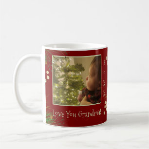 Caneca De Café Amo Você Vovó Vermelho Festivo Foto Natal