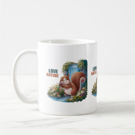 Caneca De Café Amor à Nature Esquilo Engraçado