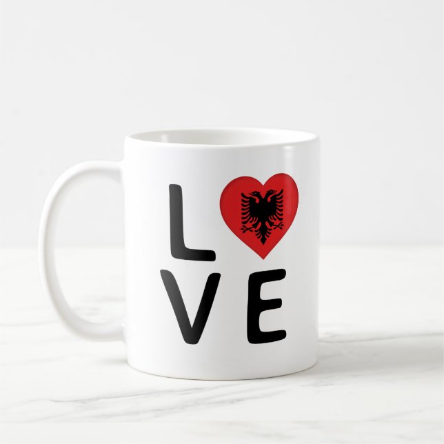Caneca De Café Amor - Albânia Flag (Esquerda)