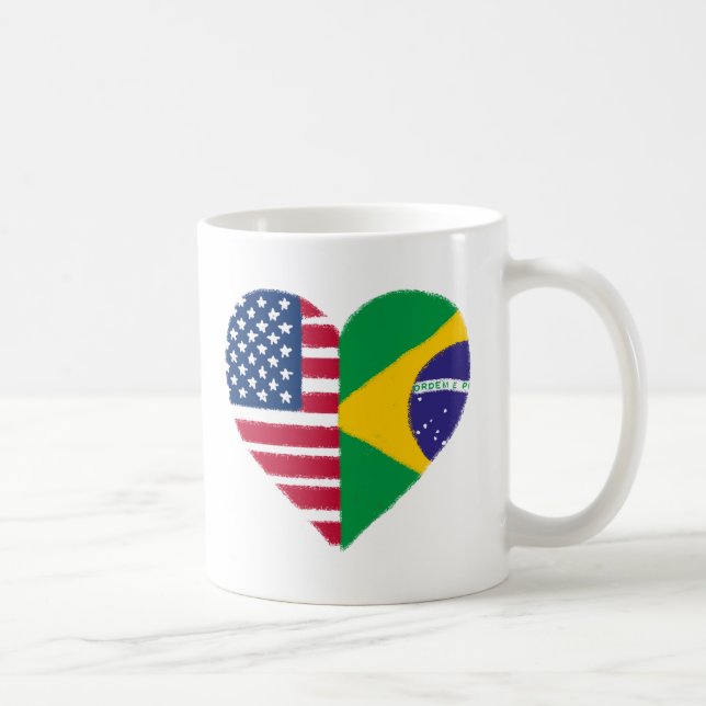Caneca De Café Amor Americano Brasileiro (Direita)