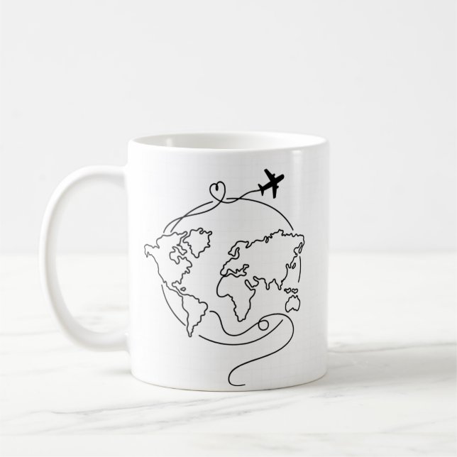 Caneca De Café 🌍 amor ao redor do mundo ✈️ (Esquerda)