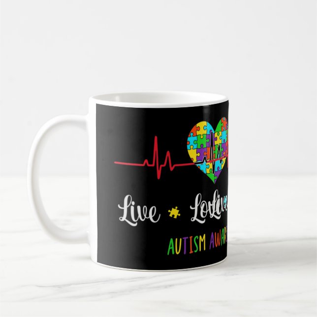 Caneca De Café Amor ao Vivo Aceite Autismo Sensibilização Mãe, Mo (Esquerda)