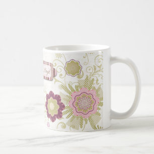 Caneca De Café Amor ao Vivo Ria Mãe Dia de as mães Flores Rosa