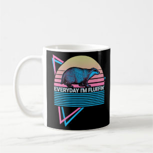 Caneca De Café Amor Badger Retro Todos os dias Eu estou Fluffin