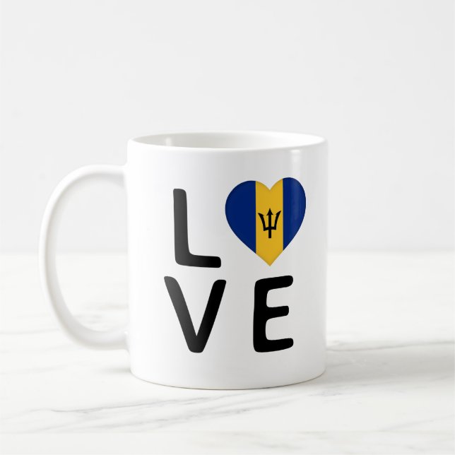 Caneca De Café Amor - Bandeira Barbados (Esquerda)