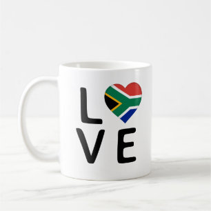 Caneca De Café Amor - Bandeira da África do Sul