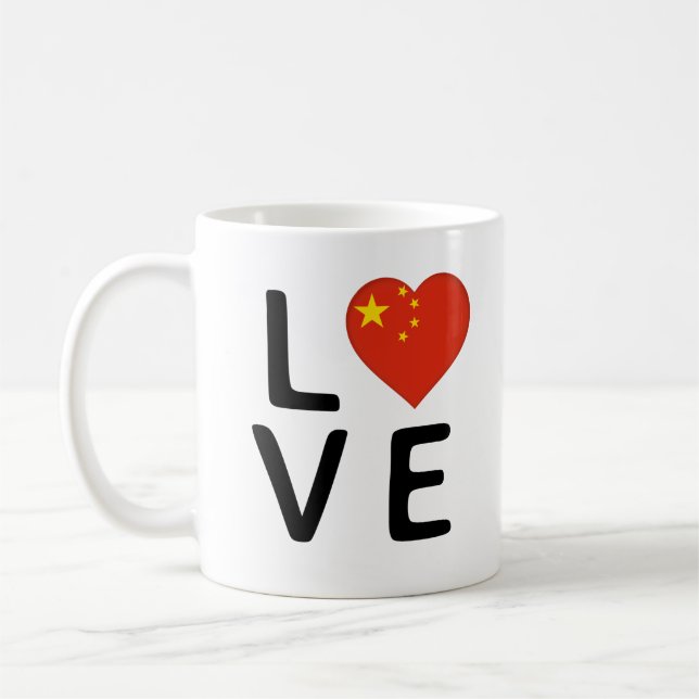 Caneca De Café Amor - Bandeira da China (Esquerda)