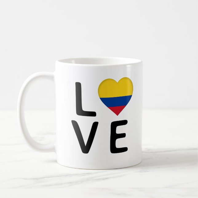 Caneca De Café Amor - bandeira da Colômbia (Esquerda)