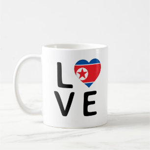 Caneca De Café Amor - Bandeira da Coreia do Norte