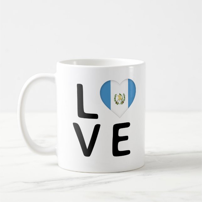 Caneca De Café Amor - Bandeira da Guatemala (Esquerda)