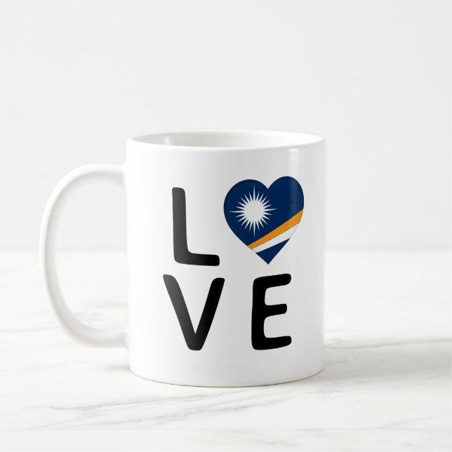 Caneca De Café Amor - Bandeira das Ilhas Marshall (Esquerda)