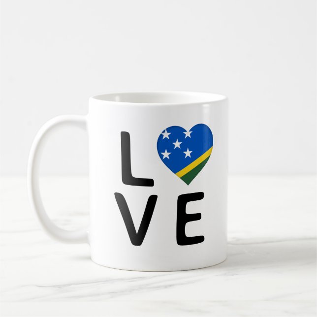 Caneca De Café Amor - Bandeira das Ilhas Salomão (Esquerda)